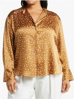 Vince Dot Print Silk Blouse